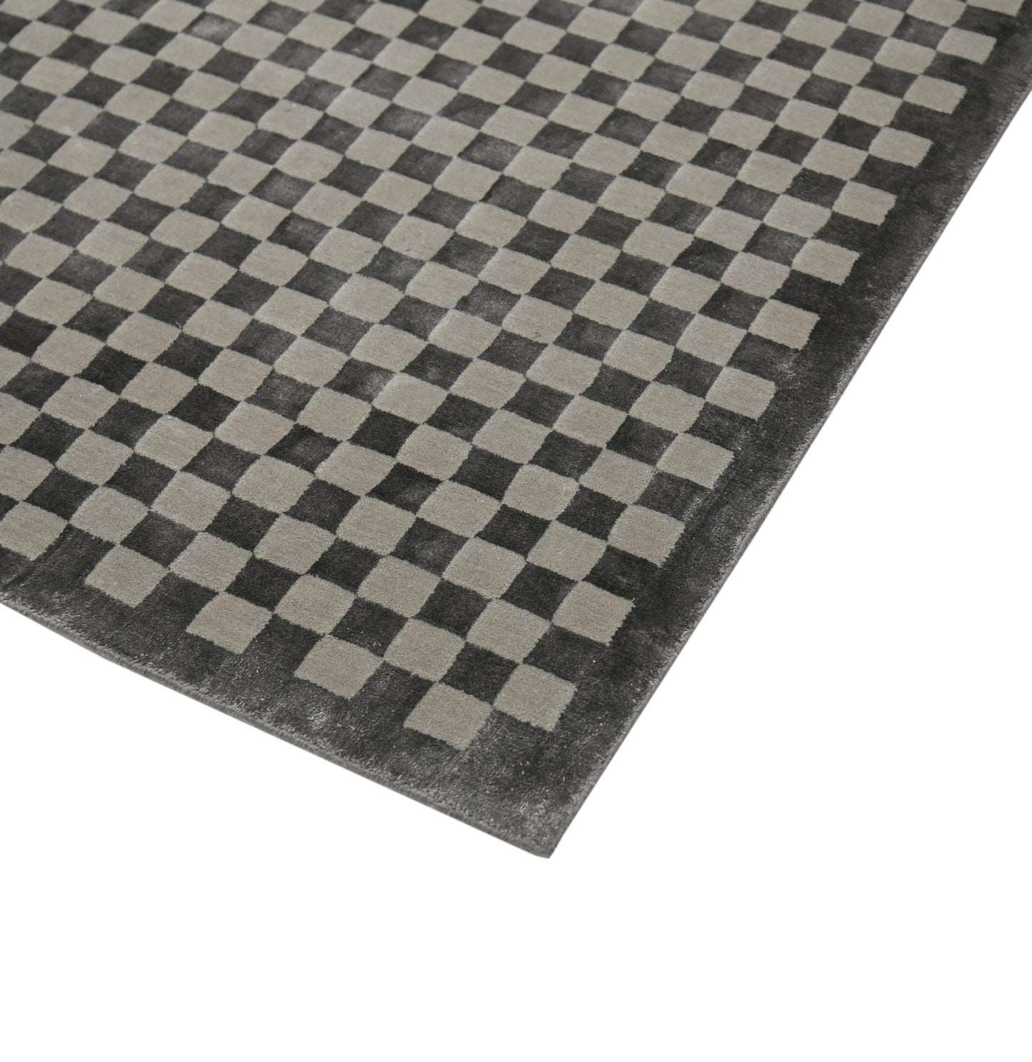 Finite Mosaics, Checkered Area Rug, Brown