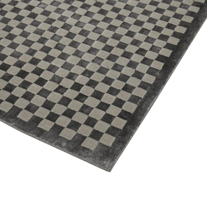 Finite Mosaics, Checkered Area Rug, Brown