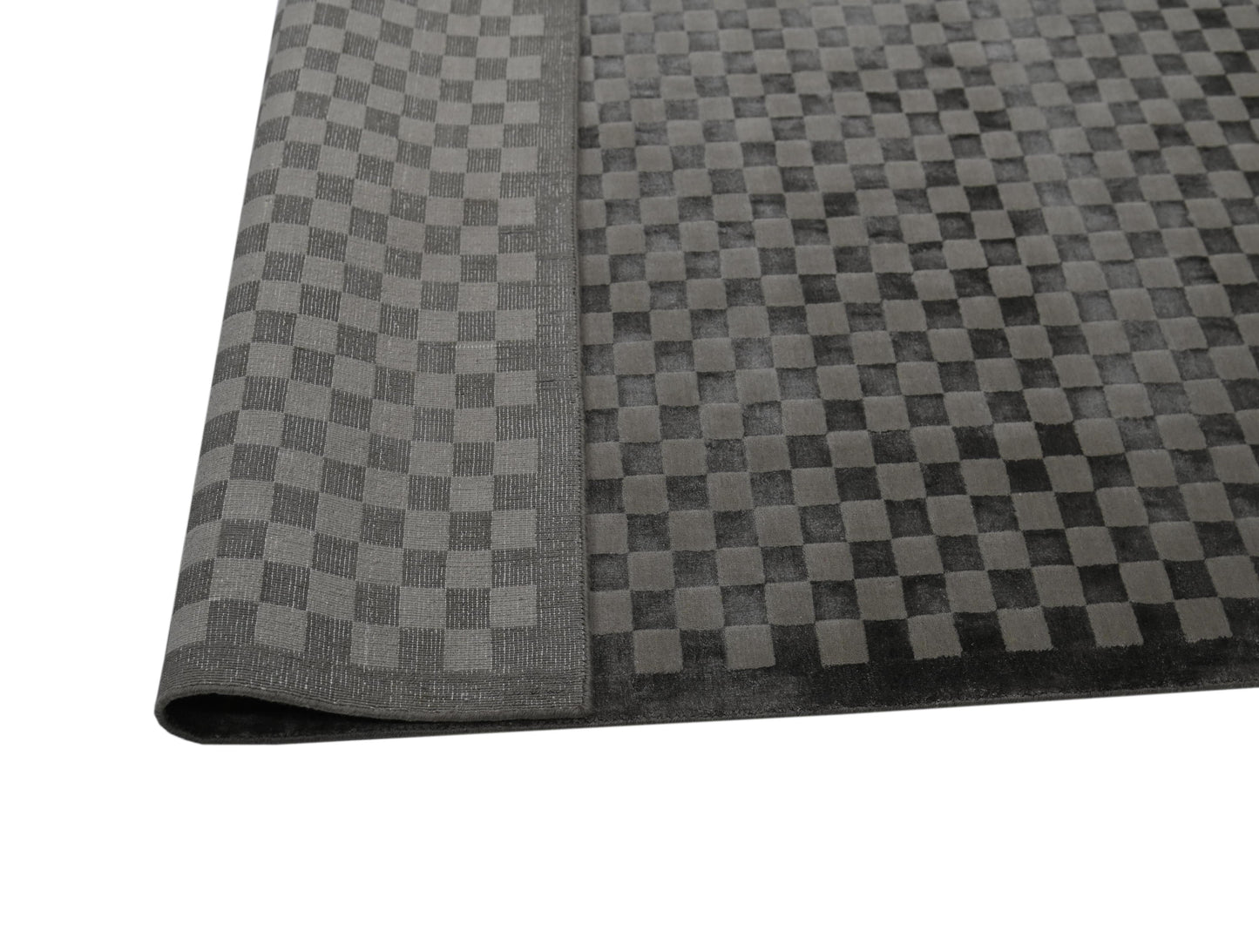 Finite Mosaics, Checkered Area Rug, Brown