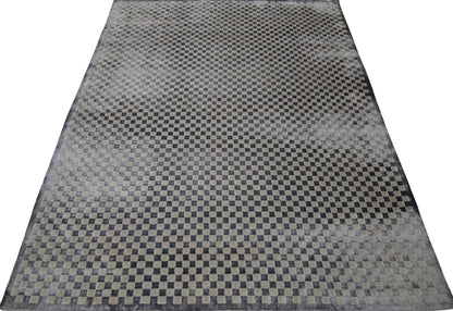 Finite Mosaics, Checkered Area Rug, Charcoal