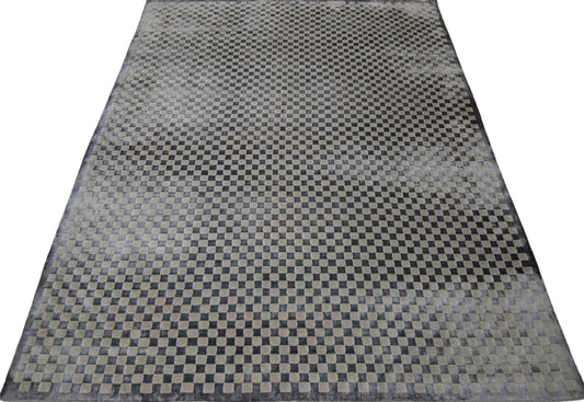 Finite Mosaics, Checkered Area Rug, Charcoal