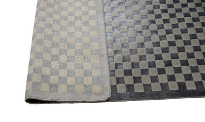 Finite Mosaics, Checkered Area Rug, Charcoal