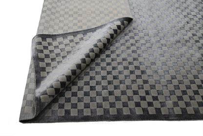Finite Mosaics, Checkered Area Rug, Charcoal