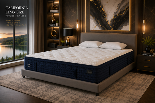 Generations NT Lineage Luxe Hand-Tufted Euro Top 14" Firm California King Mattress, Blue & White
