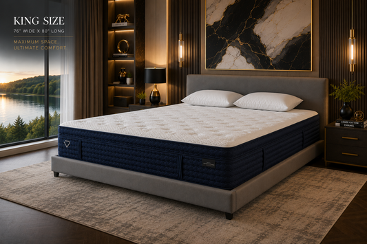 Generations NT Lineage Luxe Hand-Tufted Euro Top 14" Firm Eastern King Mattress, Blue & White