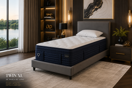 Generations NT Lineage Luxe Hand-Tufted Euro Top 14" Firm Twin XL Mattress, Blue & White
