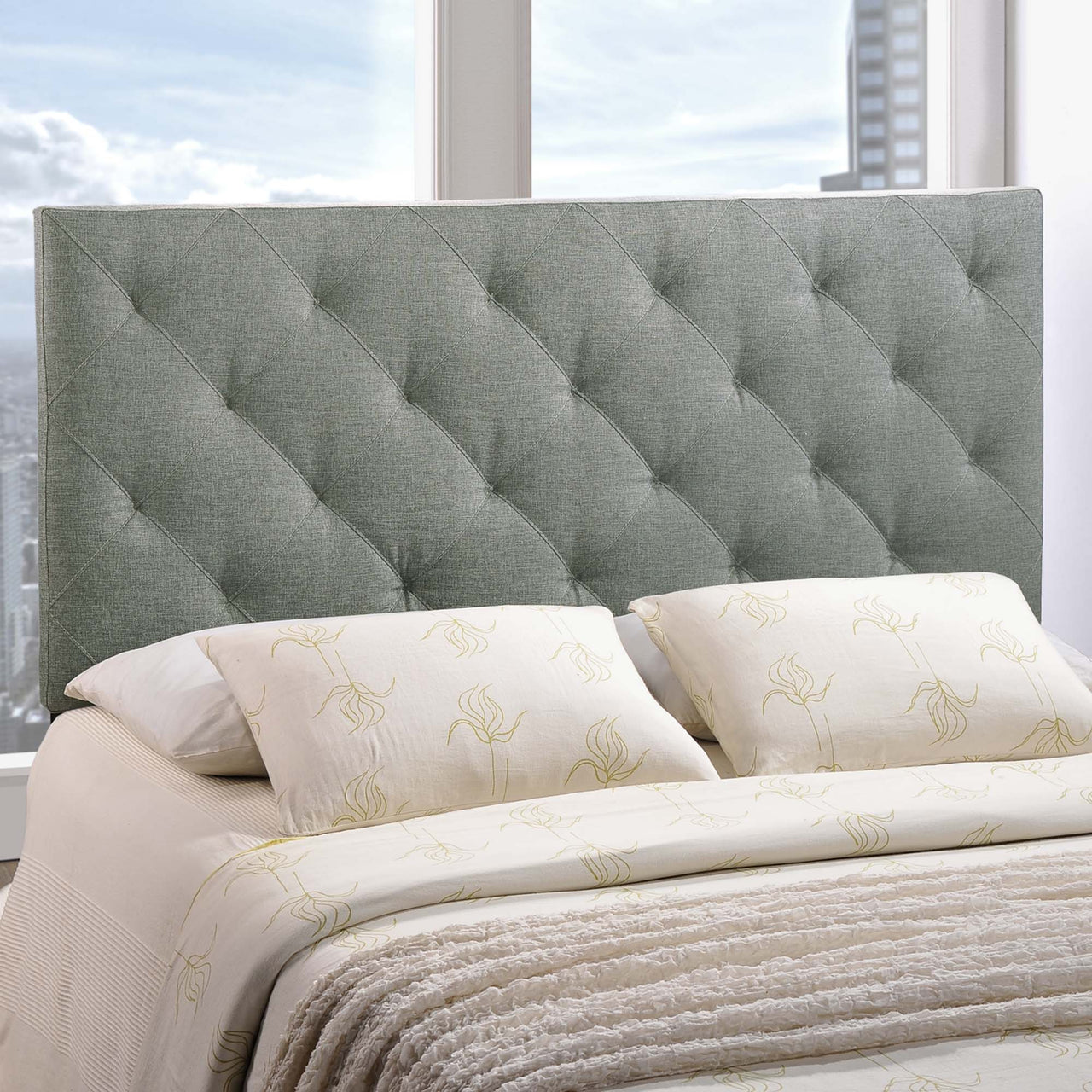 Cressvell Fabric Queen Headboard, Gray