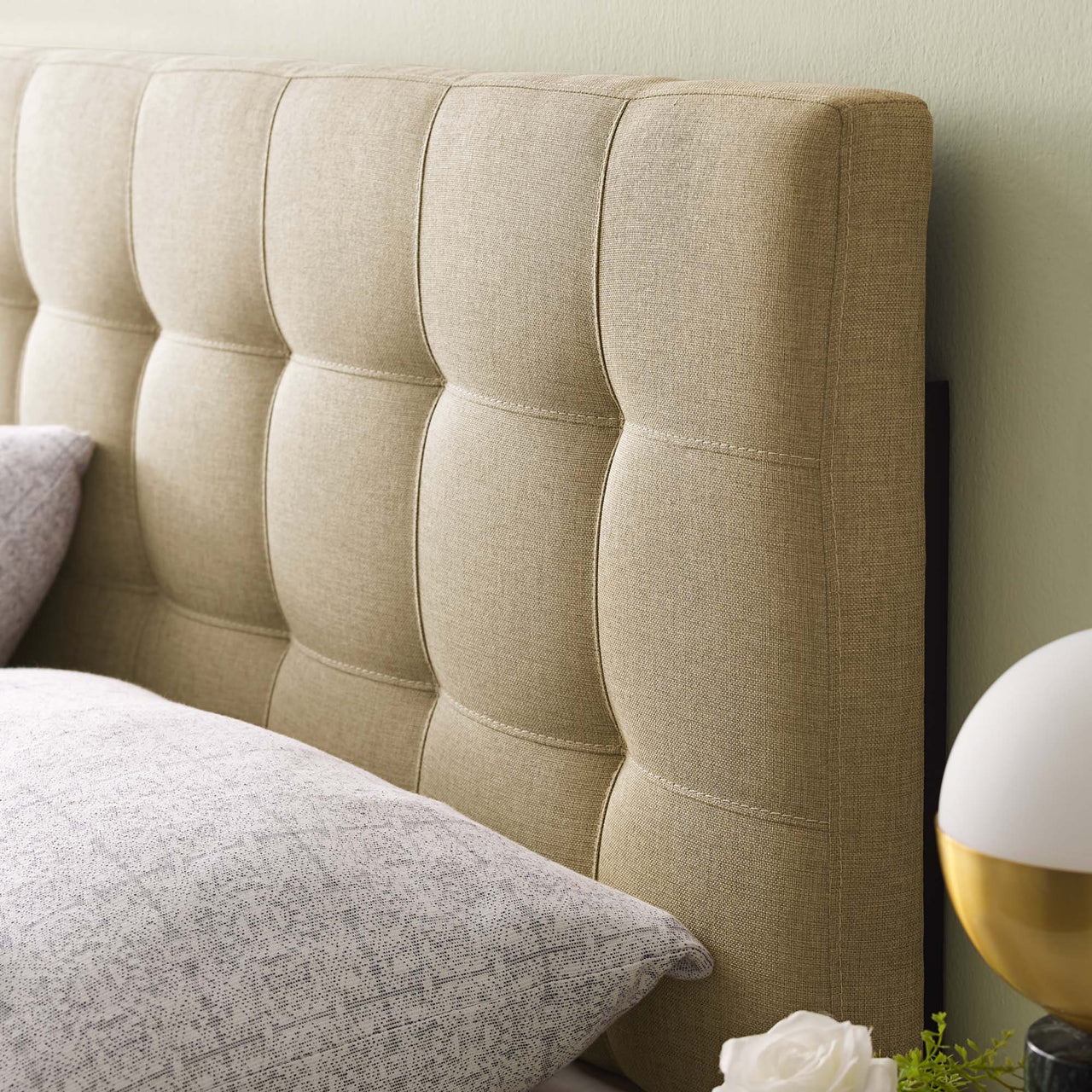Azara Linen Queen Headboard, Beige