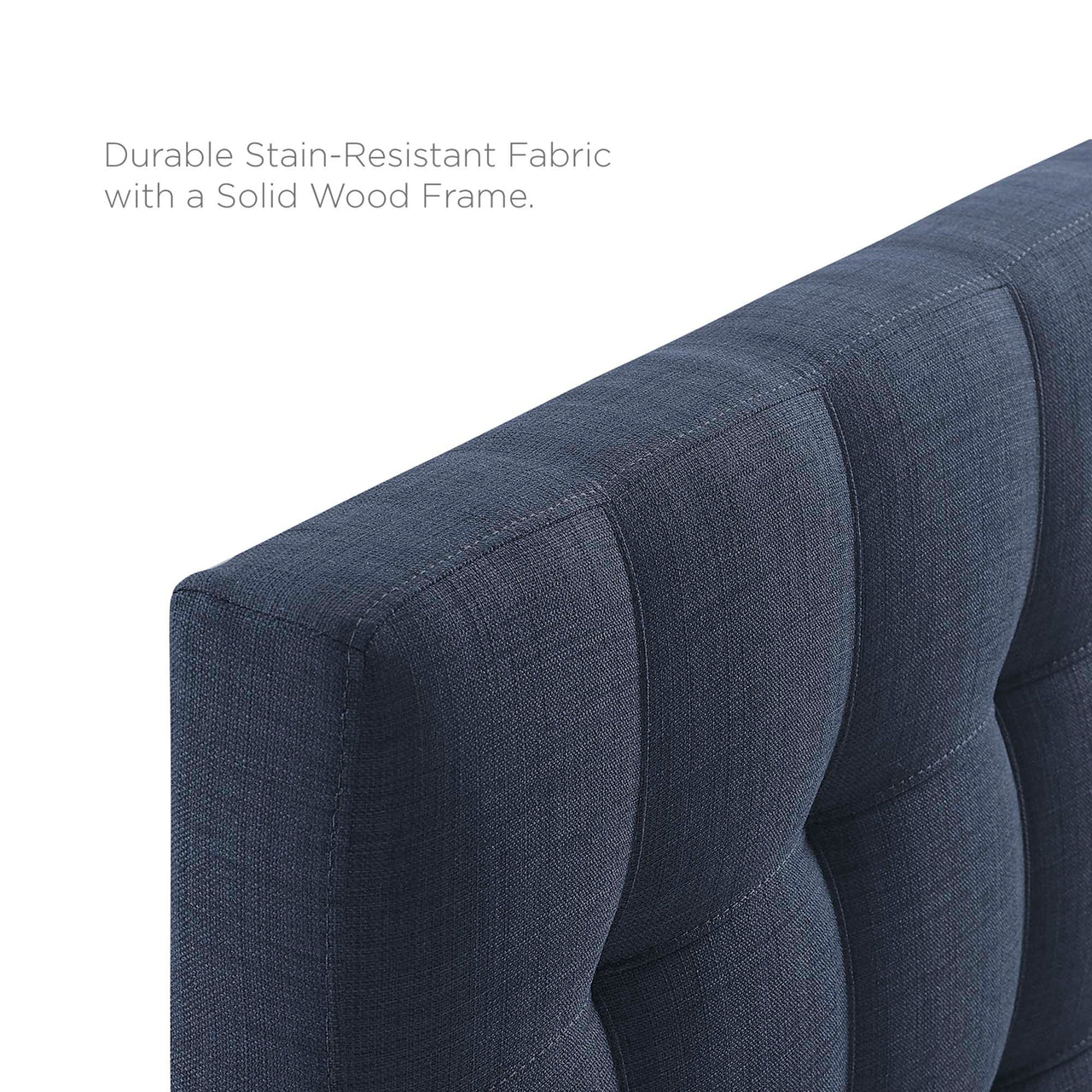 Azara Linen Full Headboard, Navy