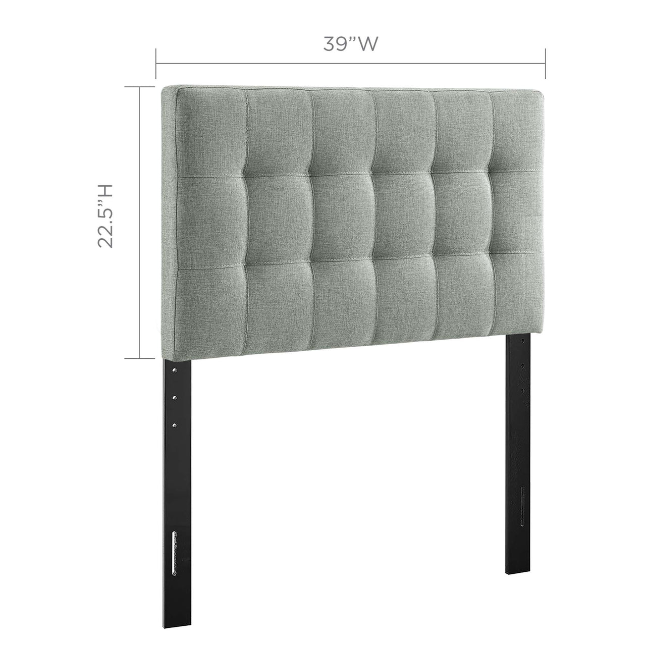 Azara Linen Twin Headboard, Gray