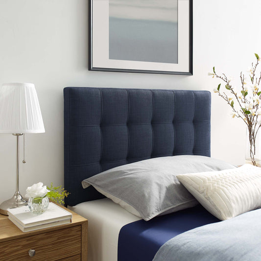 Azara Linen Twin Headboard, Navy