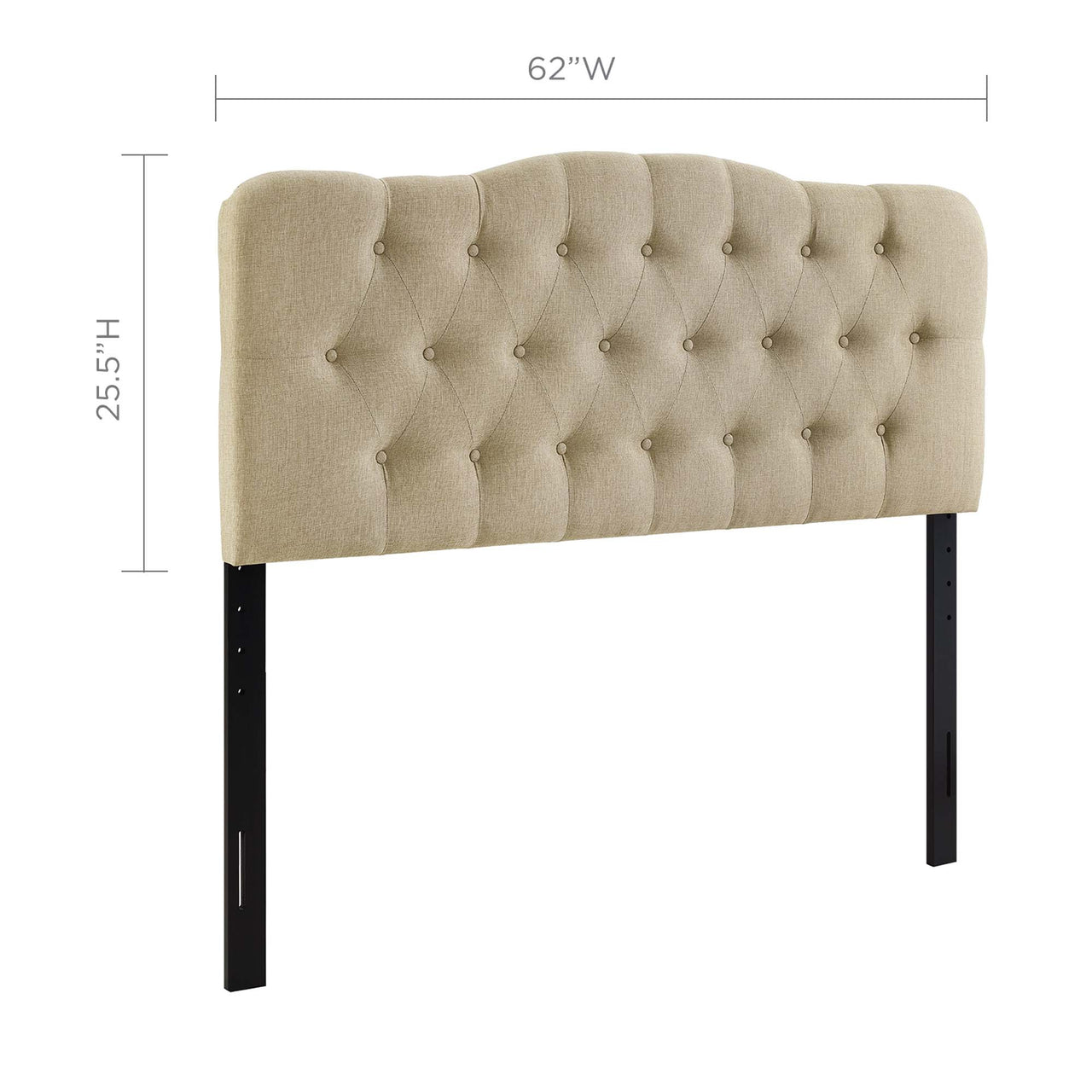 Serelle Fabric Queen Headboard, Beige
