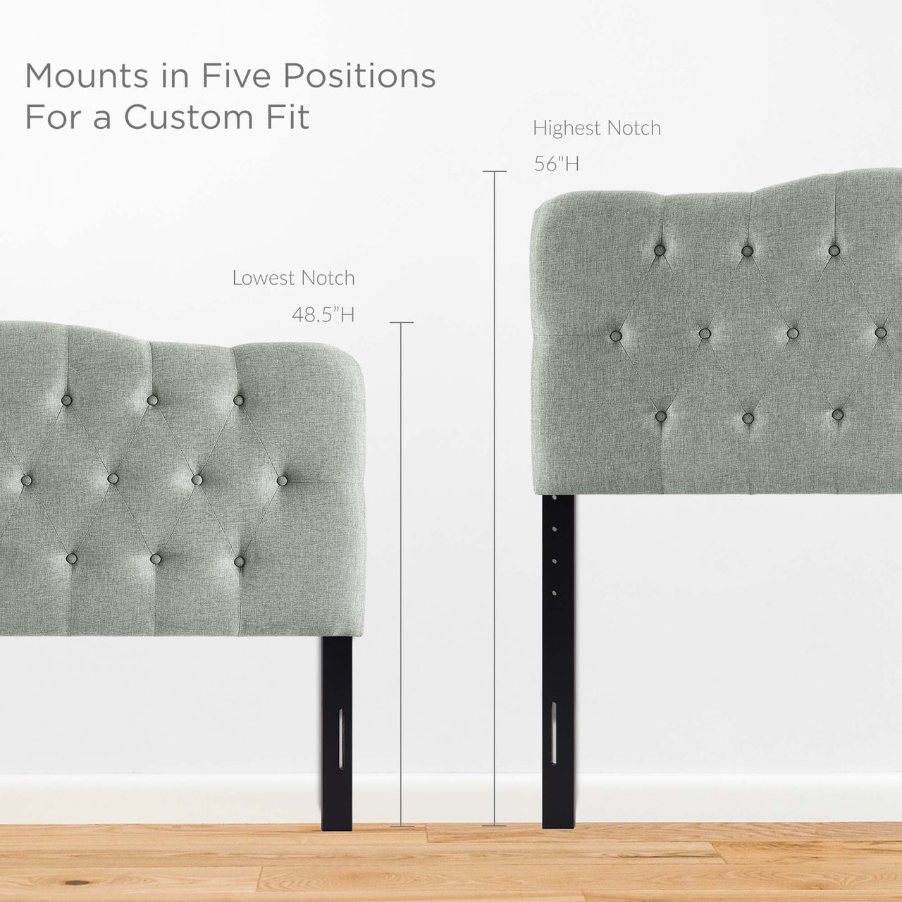 Serelle Fabric Queen Headboard, Gray