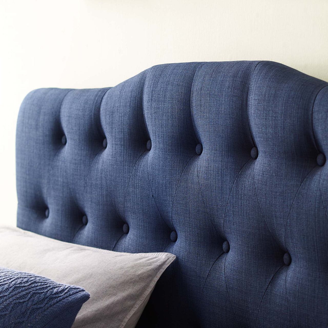 Serelle Fabric Queen Headboard, Navy