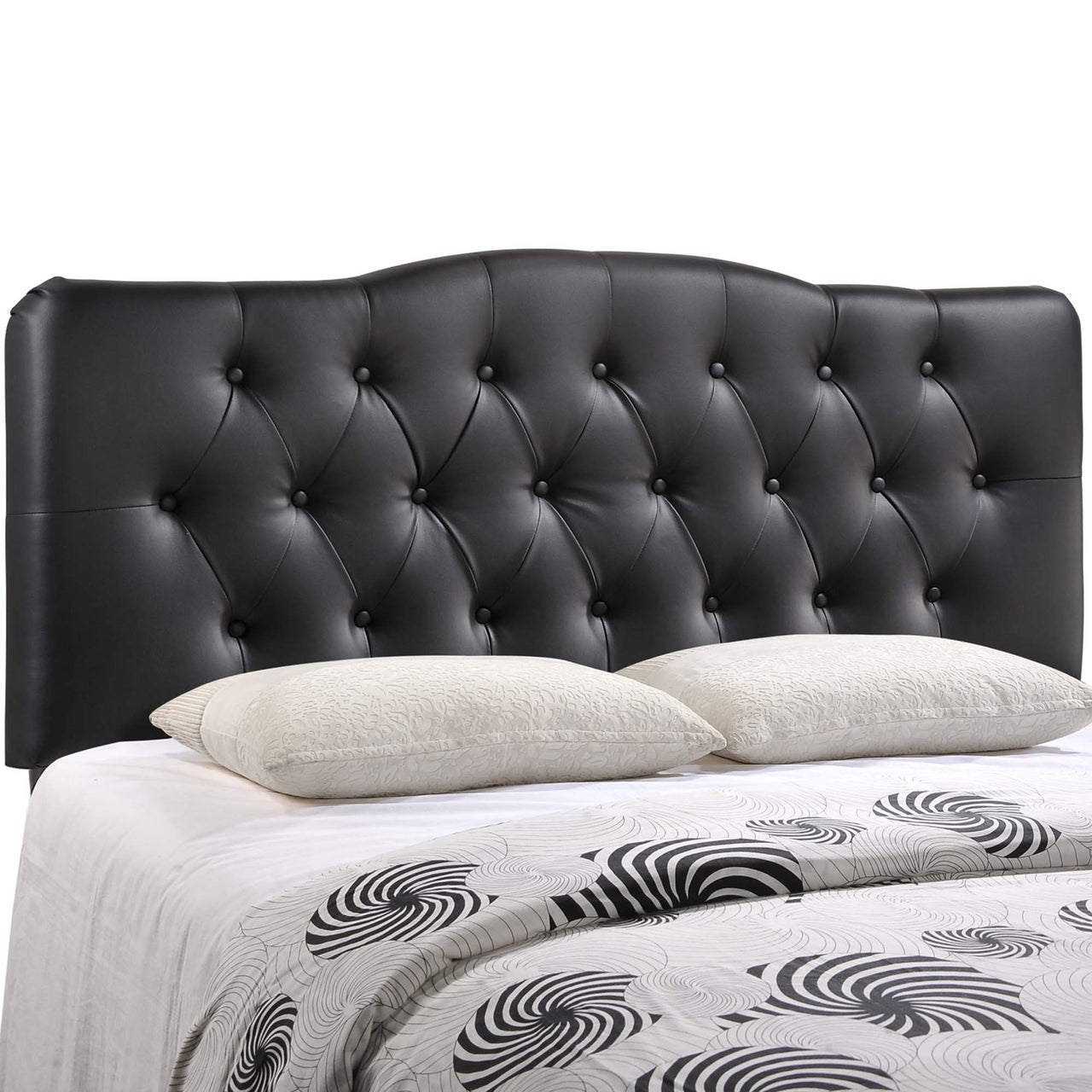 Serelle Eco-Leather Queen Headboard, Black