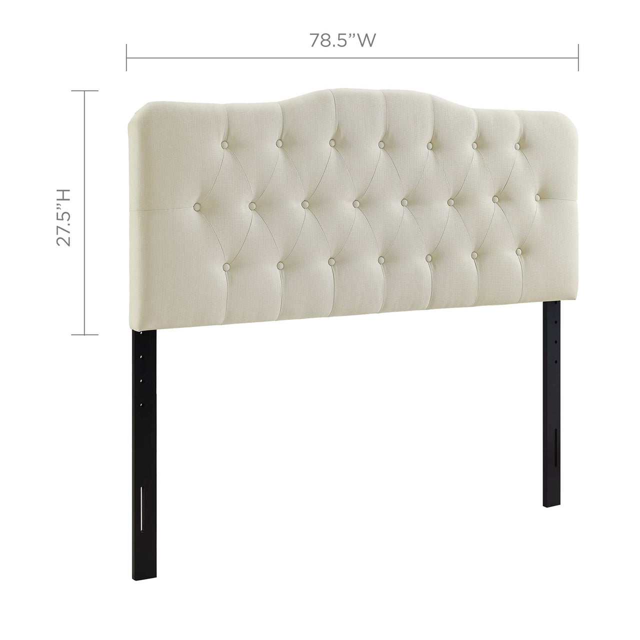 Serelle Fabric King Headboard, Ivory