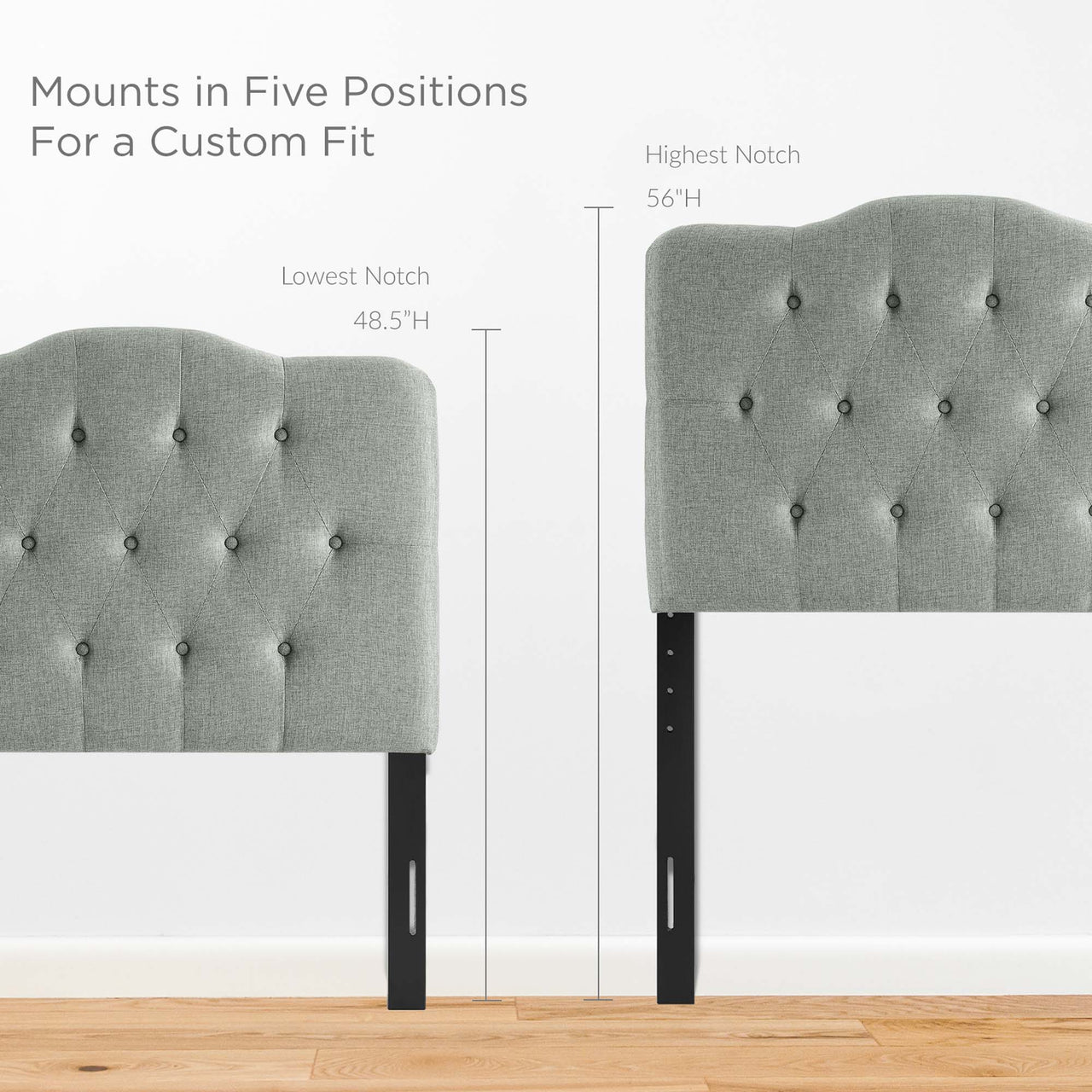 Serelle Fabric Twin Headboard, Gray