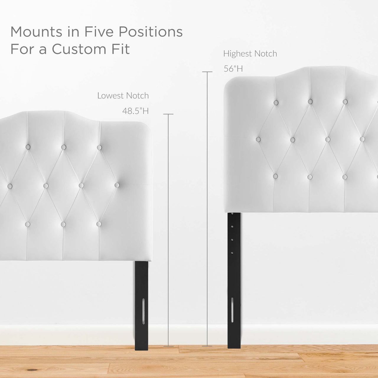 Serelle Eco-Leather Twin Headboard, White