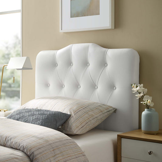 Serelle Eco-Leather Twin Headboard, White