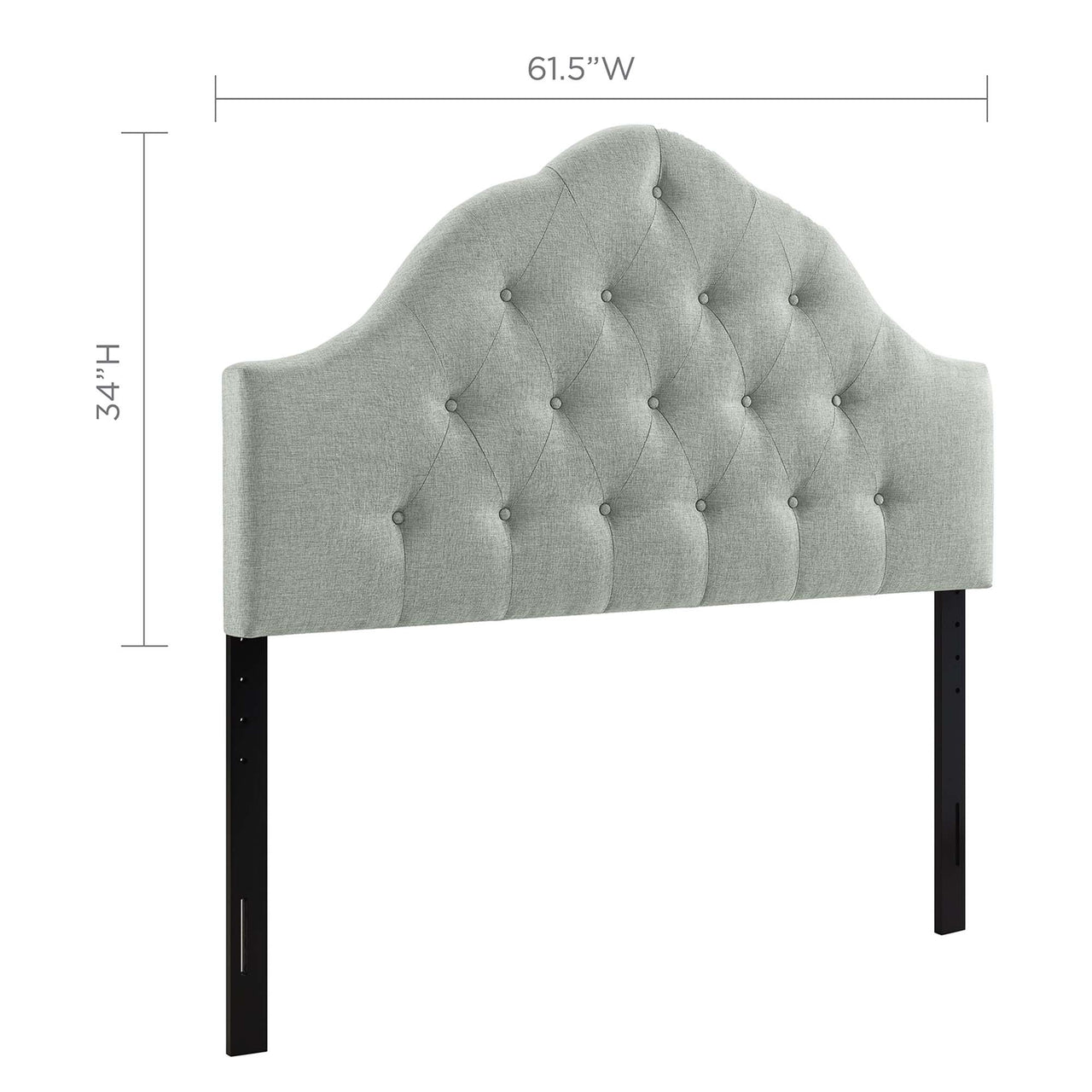 Transcendence Upholstered Fabric Queen Headboard, Gray