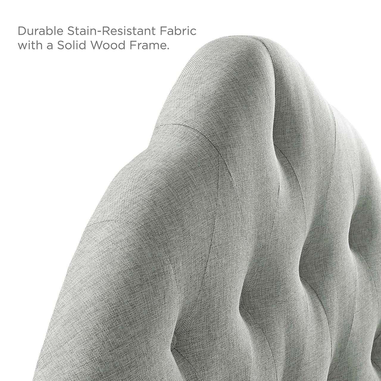 Transcendence Upholstered Fabric Queen Headboard, Gray