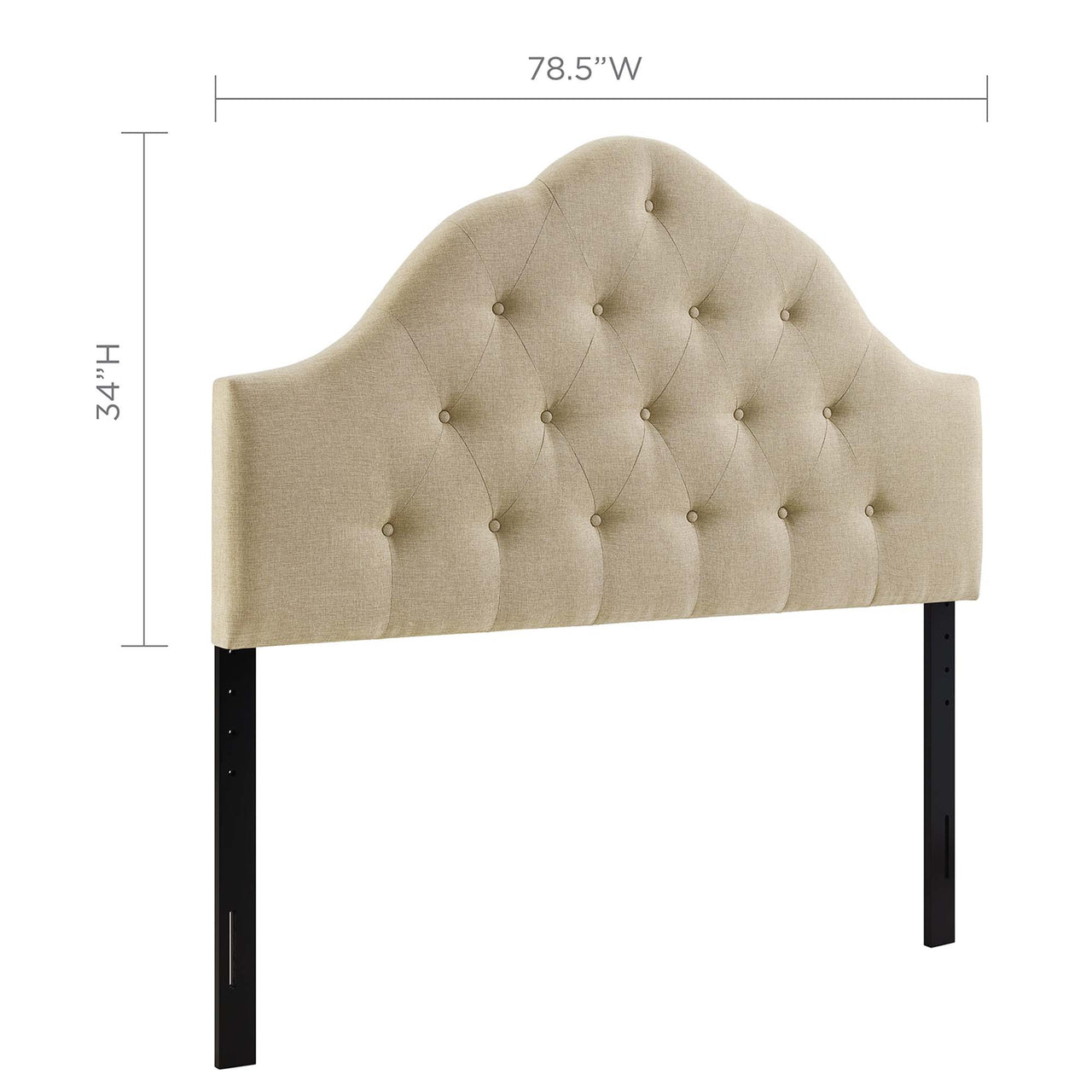 Transcendence Upholstered Fabric King Headboard, Beige