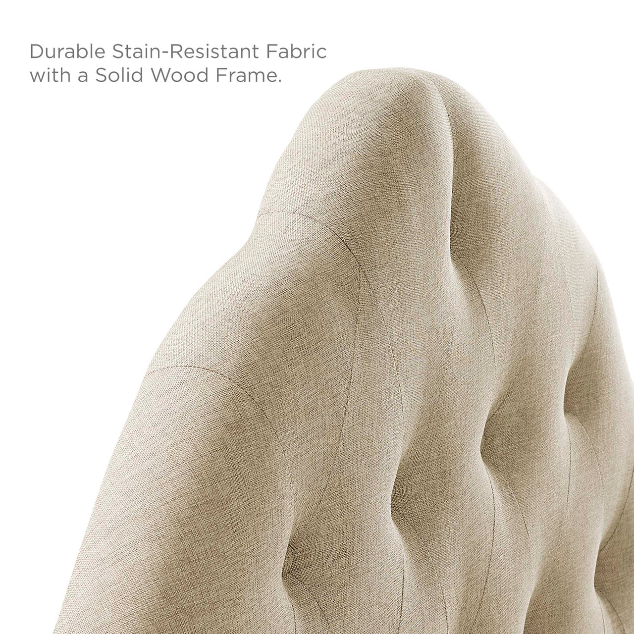 Transcendence Upholstered Fabric King Headboard, Beige