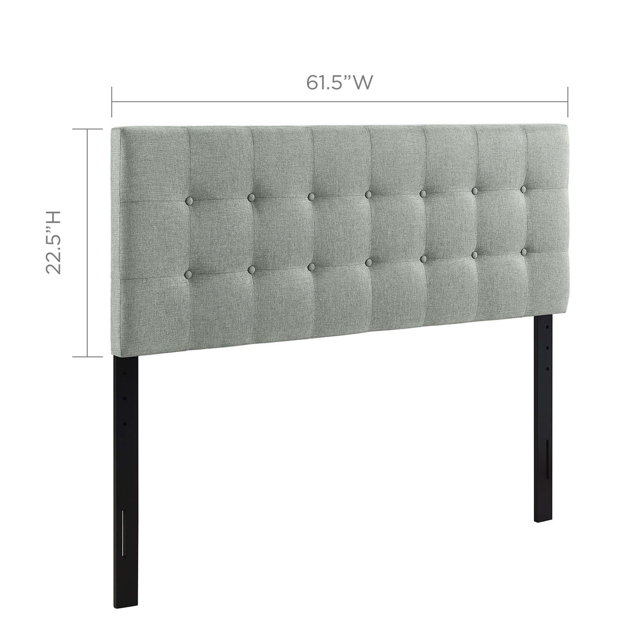 Emelle Upholstered Queen Headboard, Gray