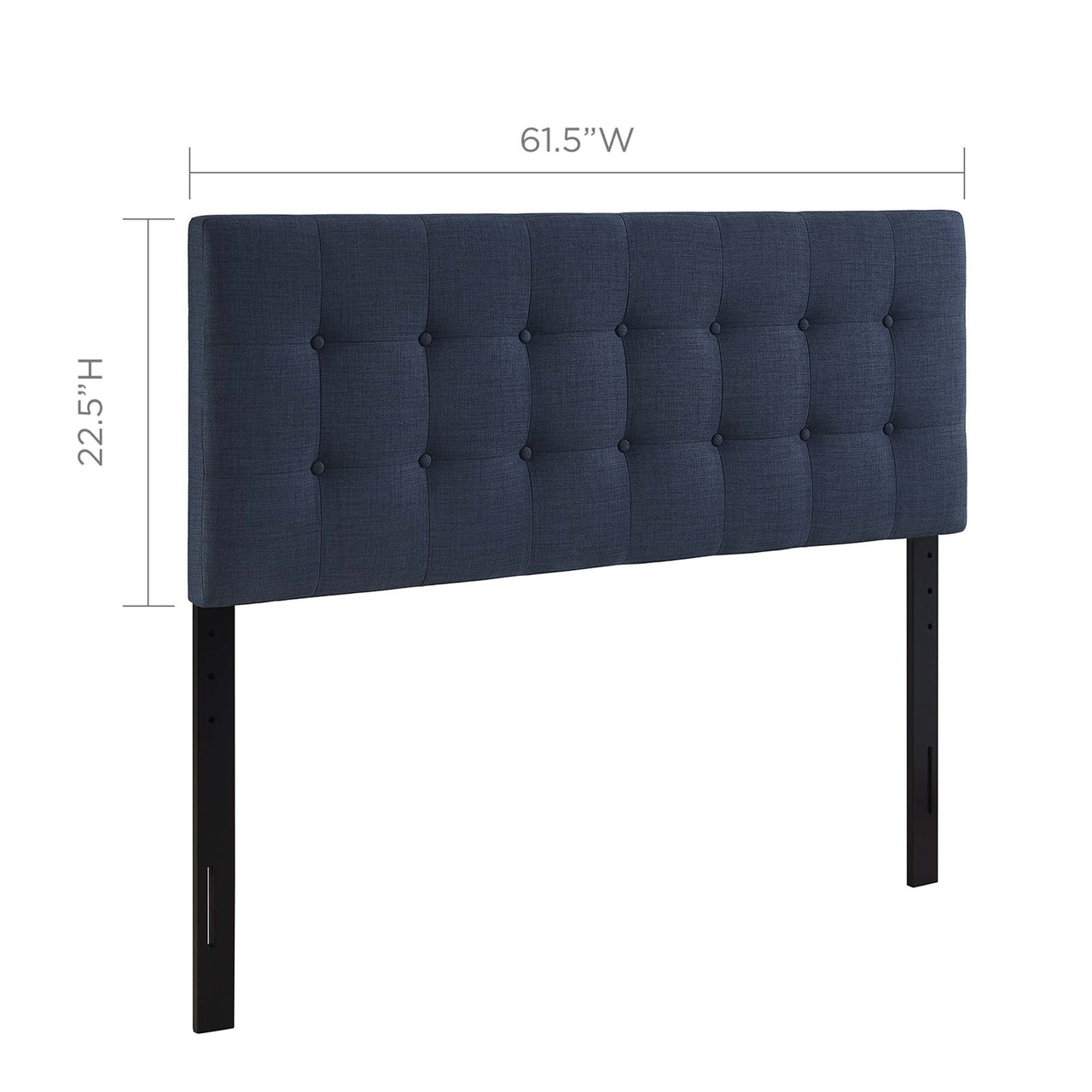 Emelle Upholstered Queen Headboard, Navy