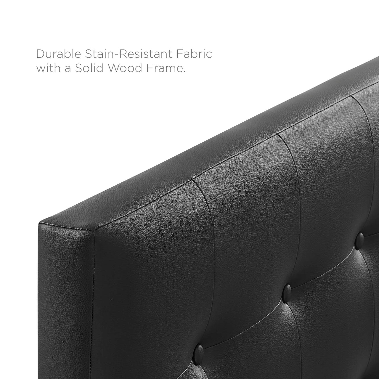 Emelle Faux Leather Queen Headboard, Black