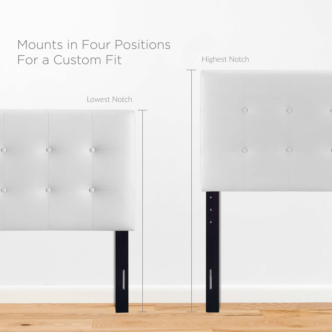 Emelle Faux Leather Queen Headboard, White