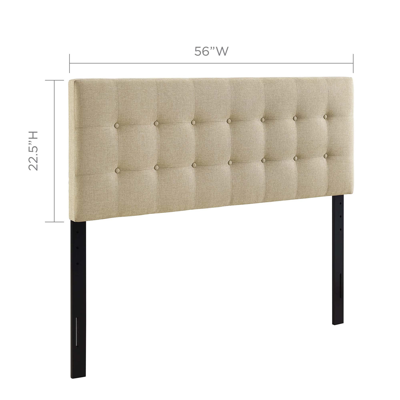Emelle Upholstered Full Headboard, Beige