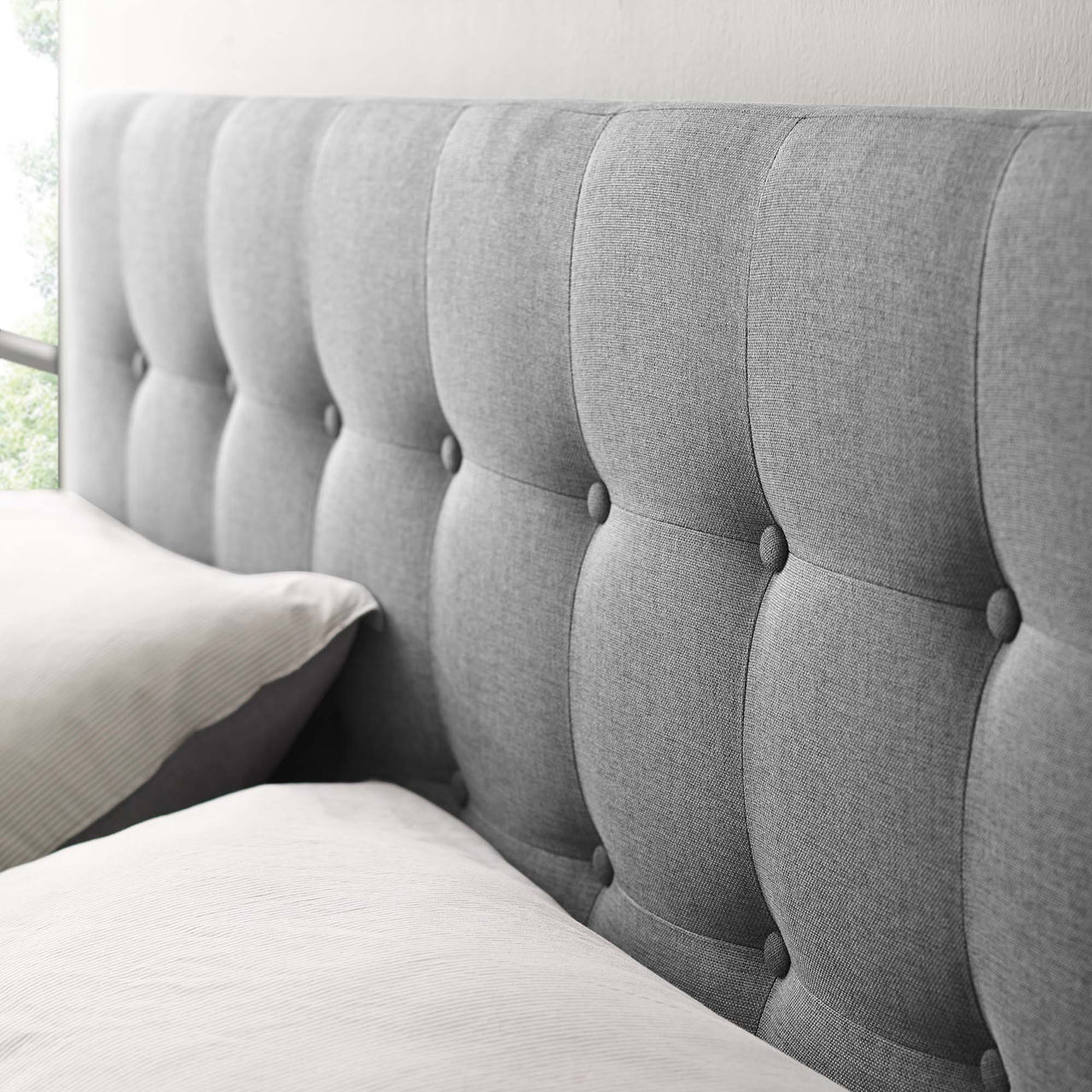 Emelle Upholstered Full Headboard, Gray