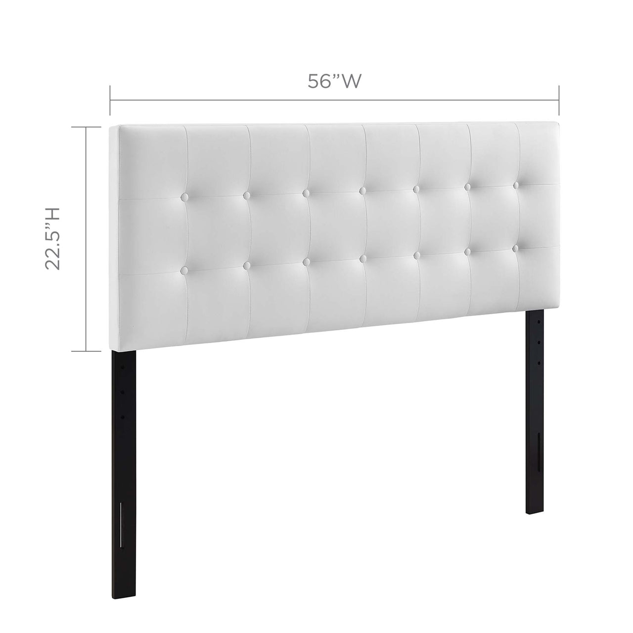 Emelle Faux Leather Full Headboard, White