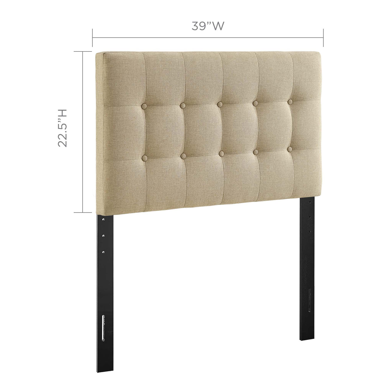 Emelle Upholstered Twin Headboard, Beige