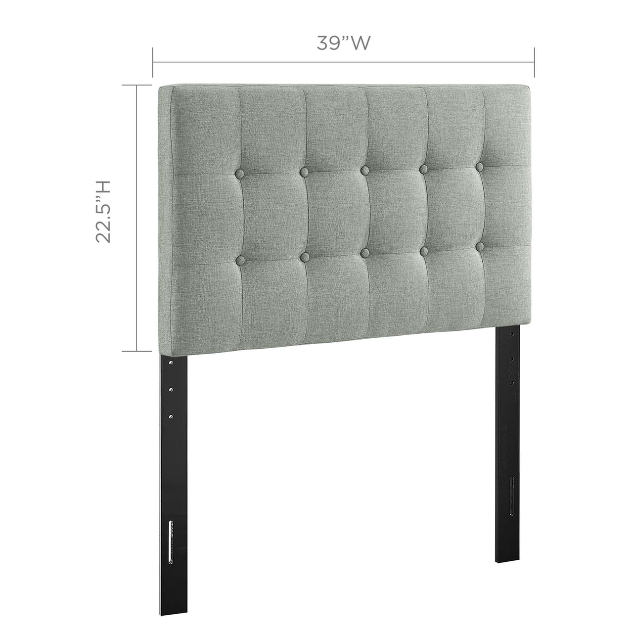 Emelle Upholstered Twin Headboard, Gray