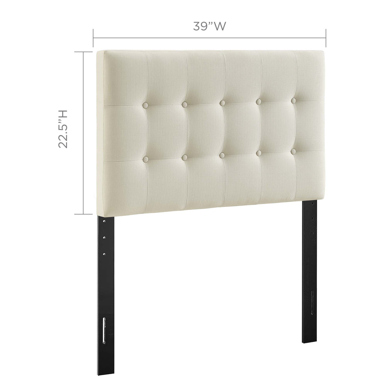 Emelle Upholstered Twin Headboard, Ivory
