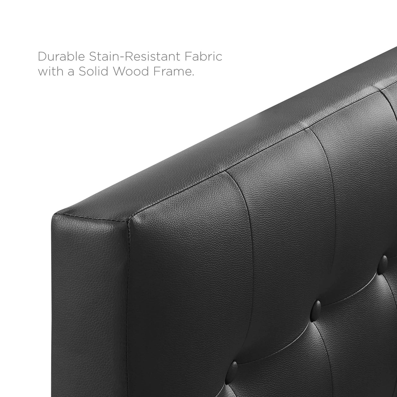 Emelle Faux Leather Twin Headboard, Black