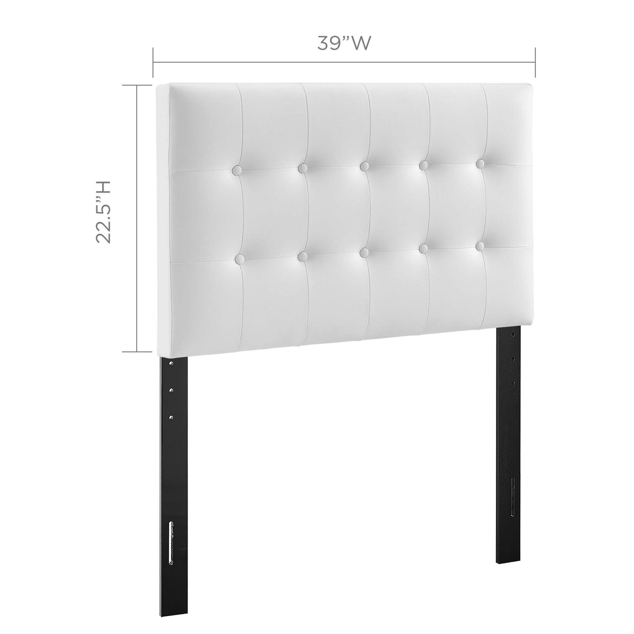 Emelle Faux Leather Twin Headboard, White