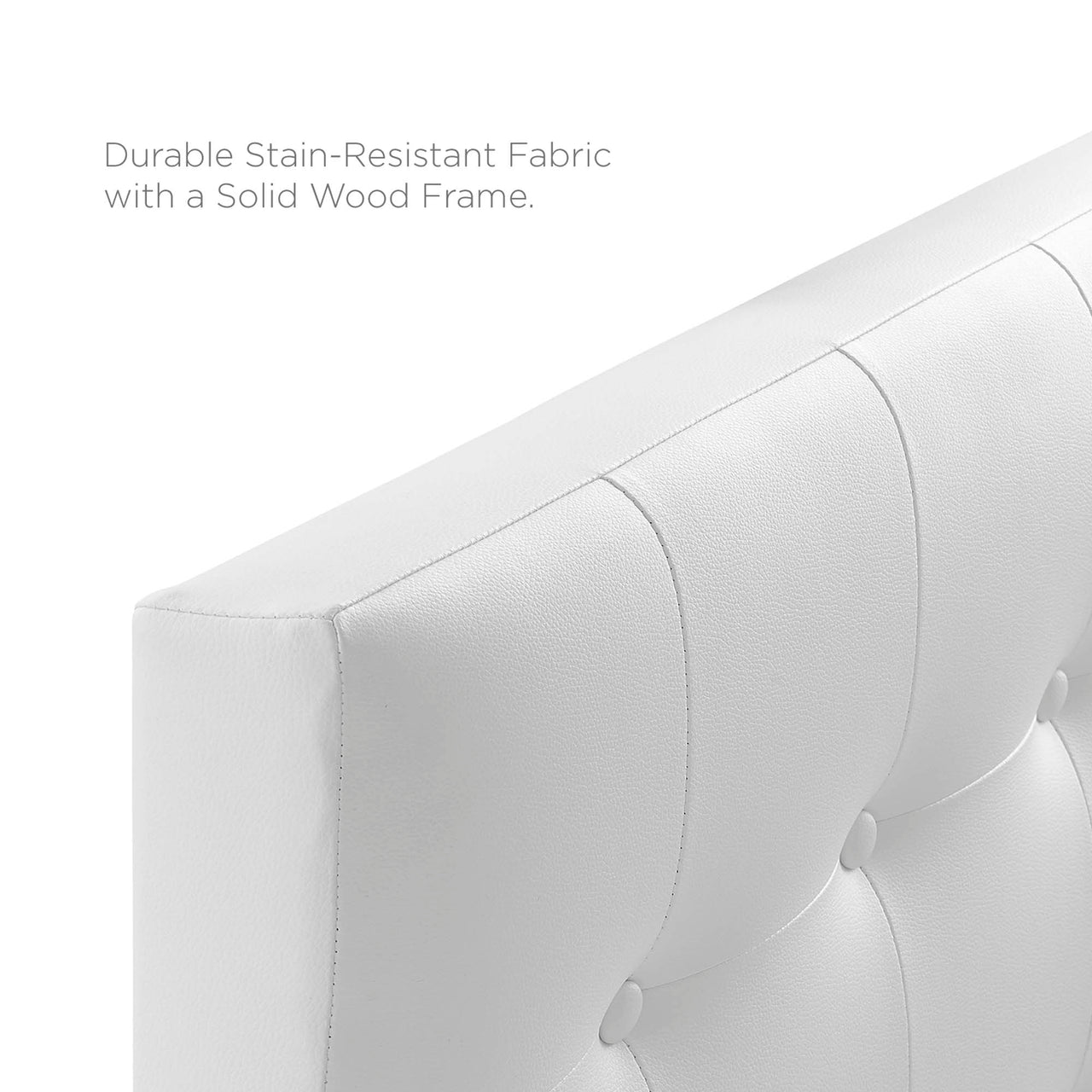 Emelle Faux Leather Twin Headboard, White