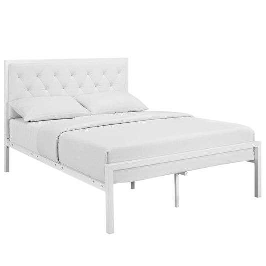 Mirava Eco-Leather Full Bed, White