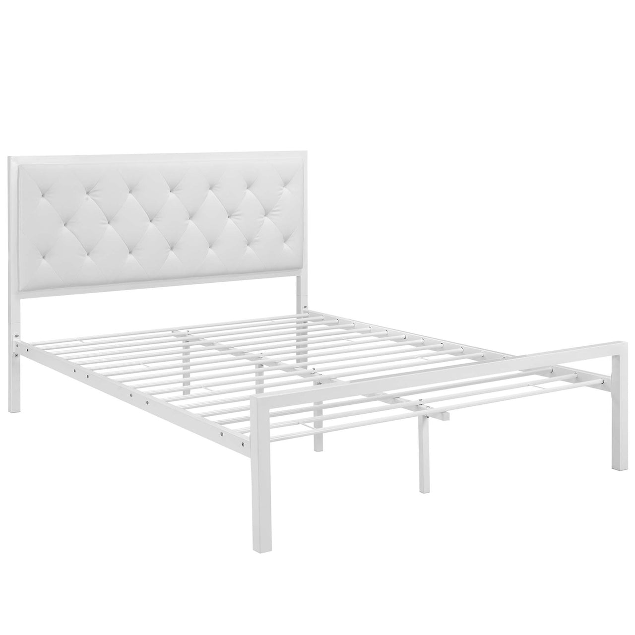 Mirava Eco-Leather Full Bed, White