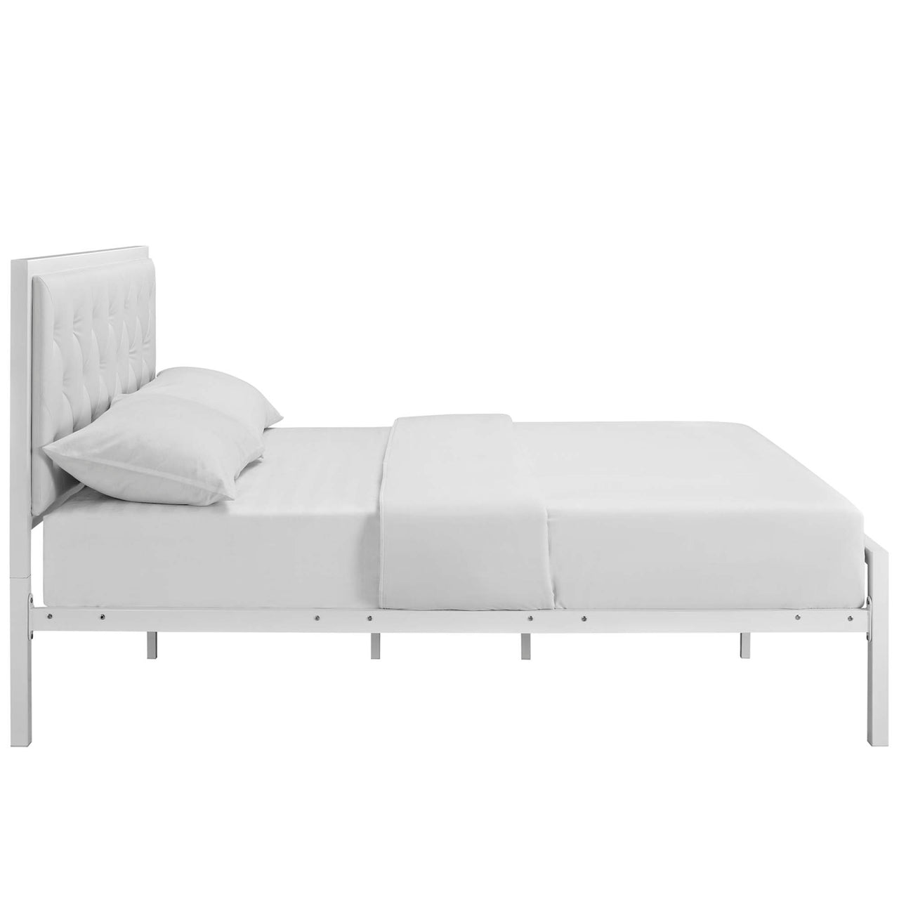 Mirava Eco-Leather Full Bed, White