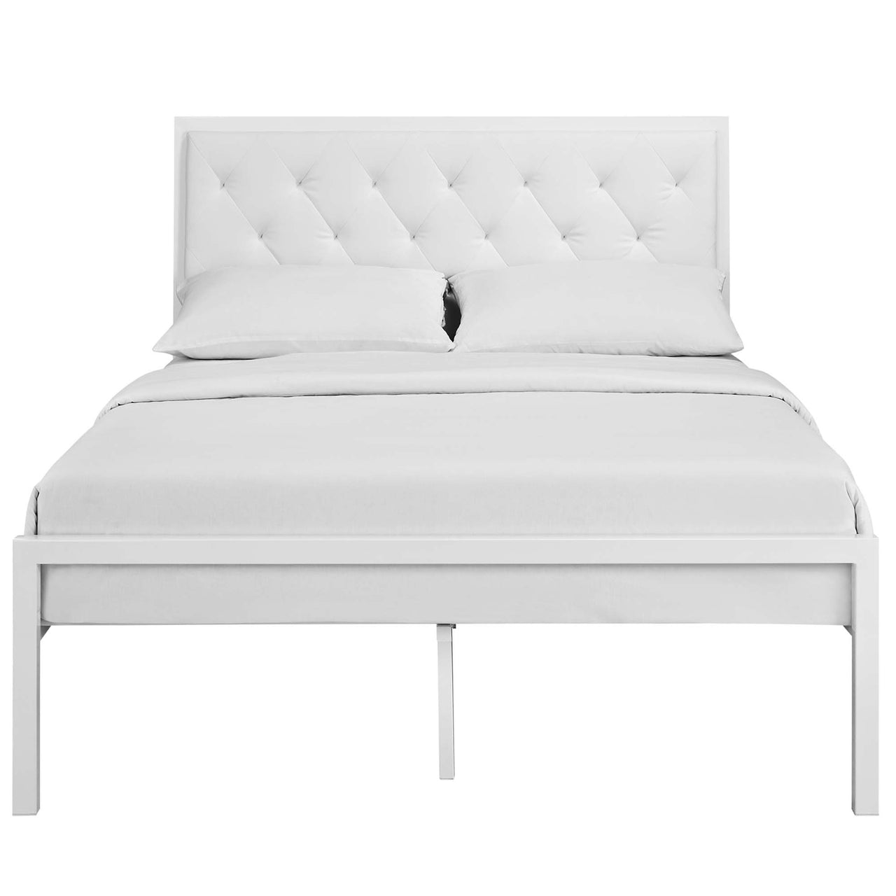 Mirava Eco-Leather Full Bed, White