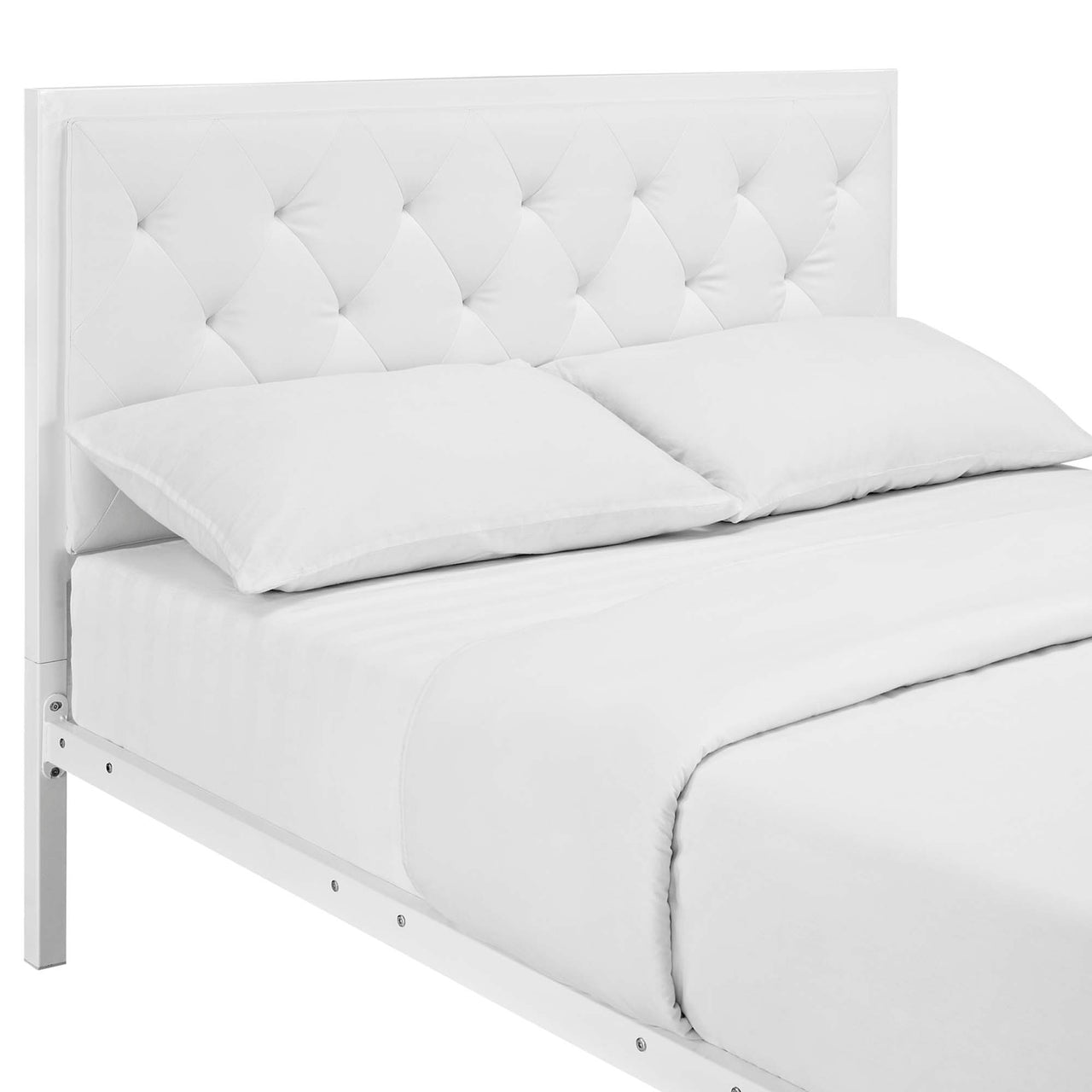 Mirava Eco-Leather Full Bed, White