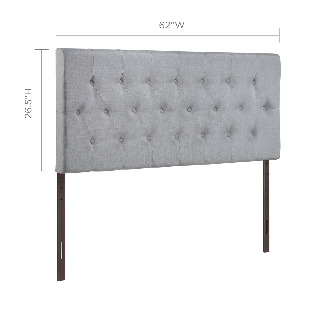 Crew Fabric Queen Headboard, Light Gray