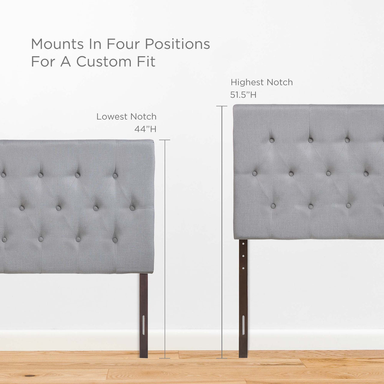 Crew Fabric Queen Headboard, Light Gray