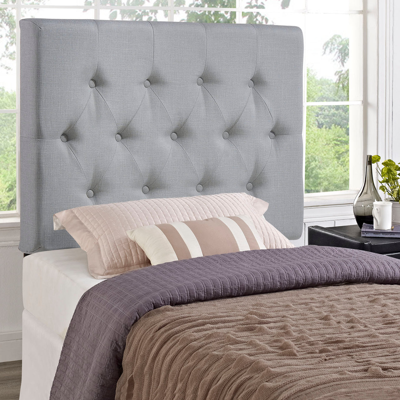 Crew Twin Headboard, Light Gray