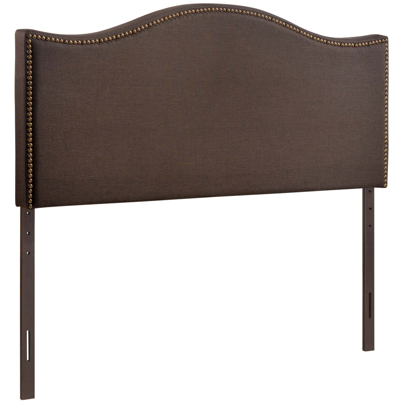 Curve Upholstered Queen Headboard, Dark Brown