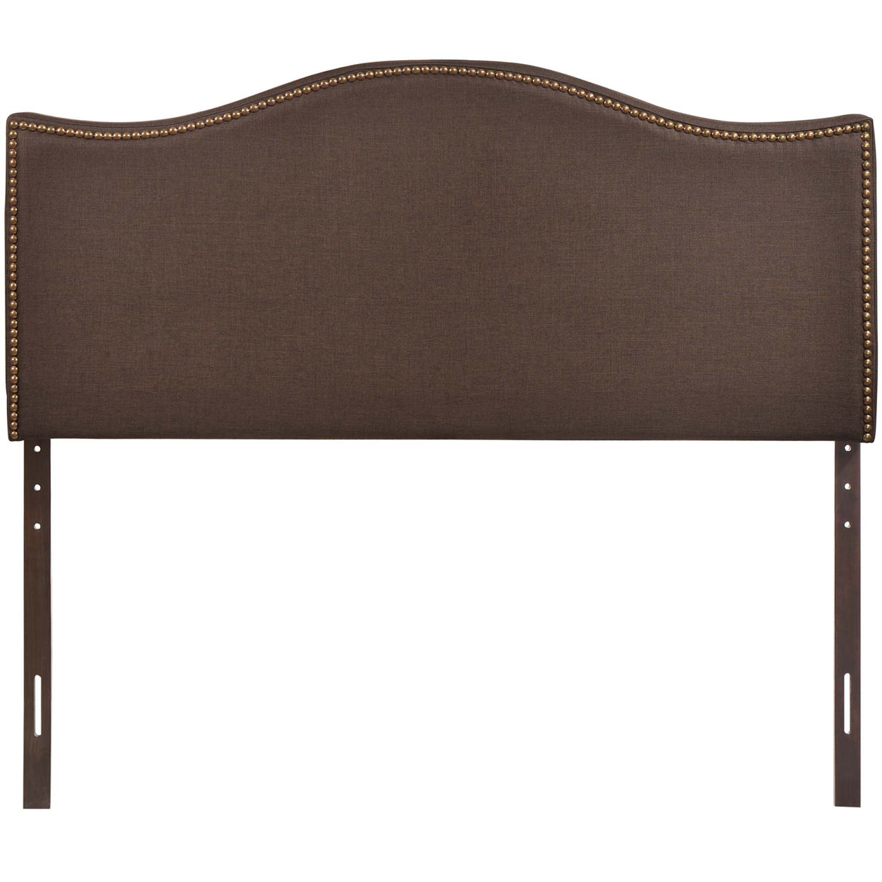 Curve Upholstered Queen Headboard, Dark Brown